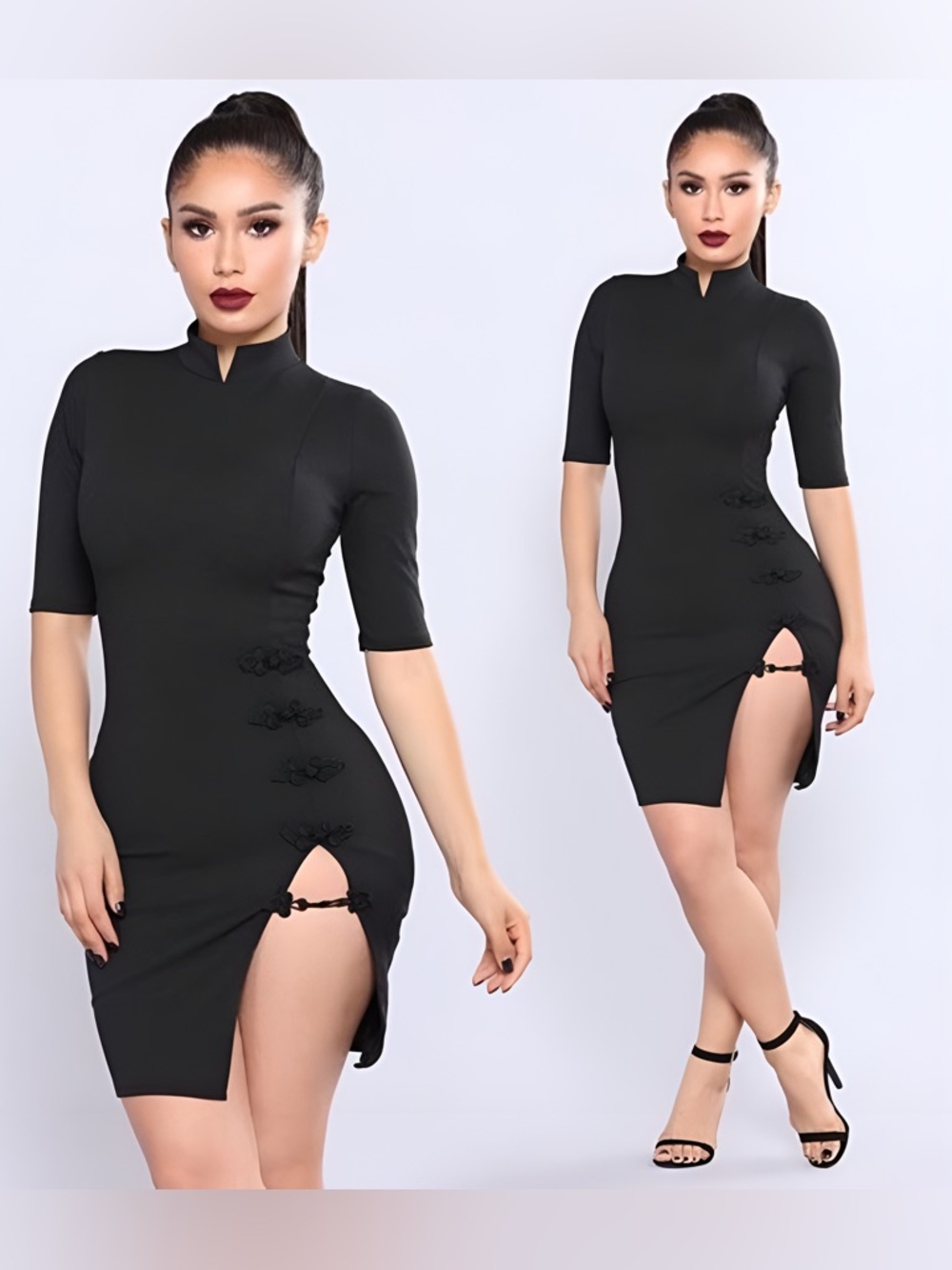 NWT✨ FASHION NOVA Black Kiko High Side Slit Dress